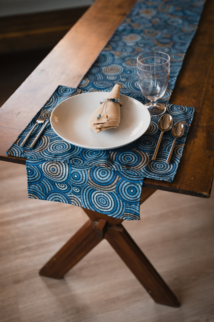 Modern Circles Turkish Upholstery Fabric Runner Medium