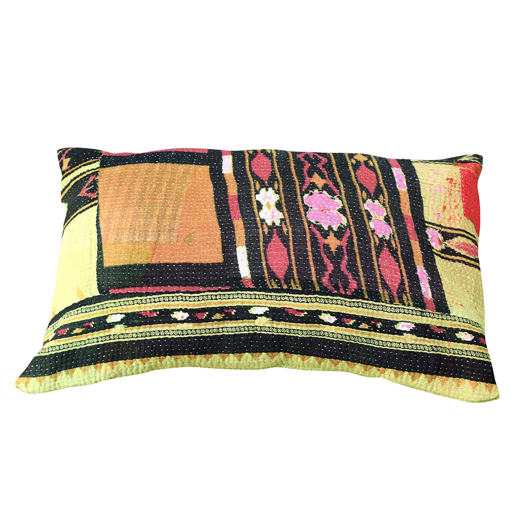 Vintage Kantha Quilt Pillow
