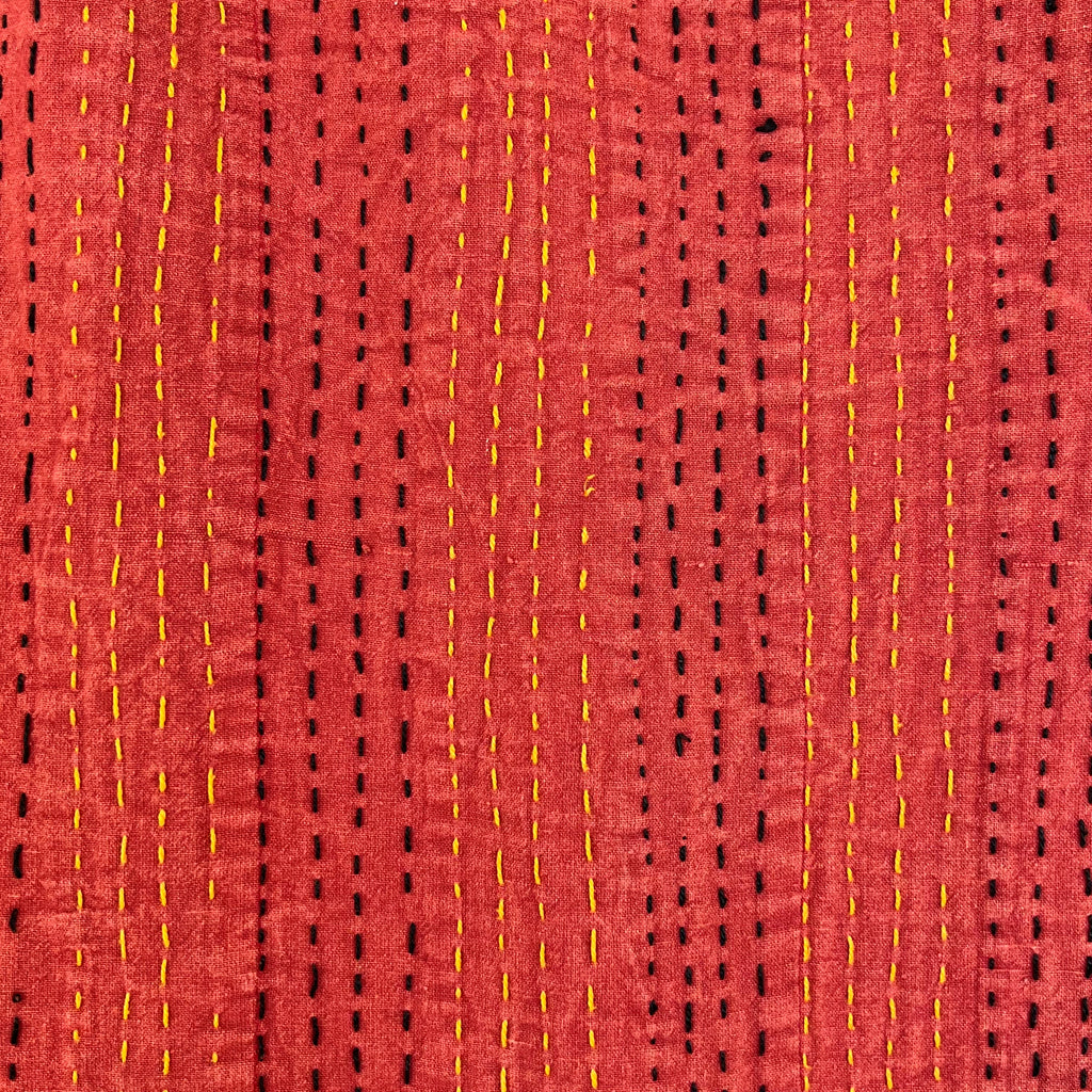 Vintage pattern modern kantha quilt throw